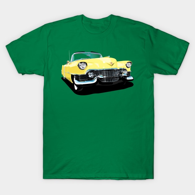 1954 Cadillac Series 62 Convertible in yellow T-Shirt by candcretro